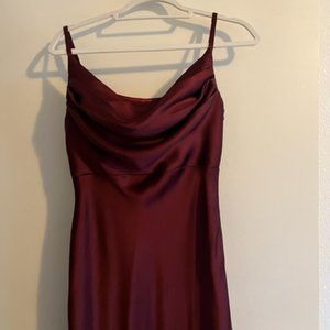 Skye Satin Dress (Cabernet color) from Revelry